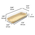 HD-1102 | Eco-friendly Kraft Paper Sushi Tray W/ Plastic Lid | 8.66x3.54x1.89