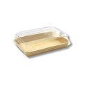 HD-1105 | Eco-friendly Kraft Paper Sushi Tray W/ Plastic Lid | 7.28x5.12x1.89