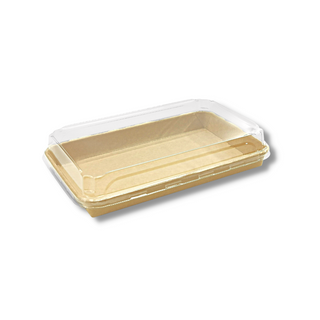 EcoQuality Large Compostable Sushi Trays with Lids - Natural Sugarcane  Bagasse Take Out Sushi Container - Biodegradable, Disposable Sushi Plate  with
