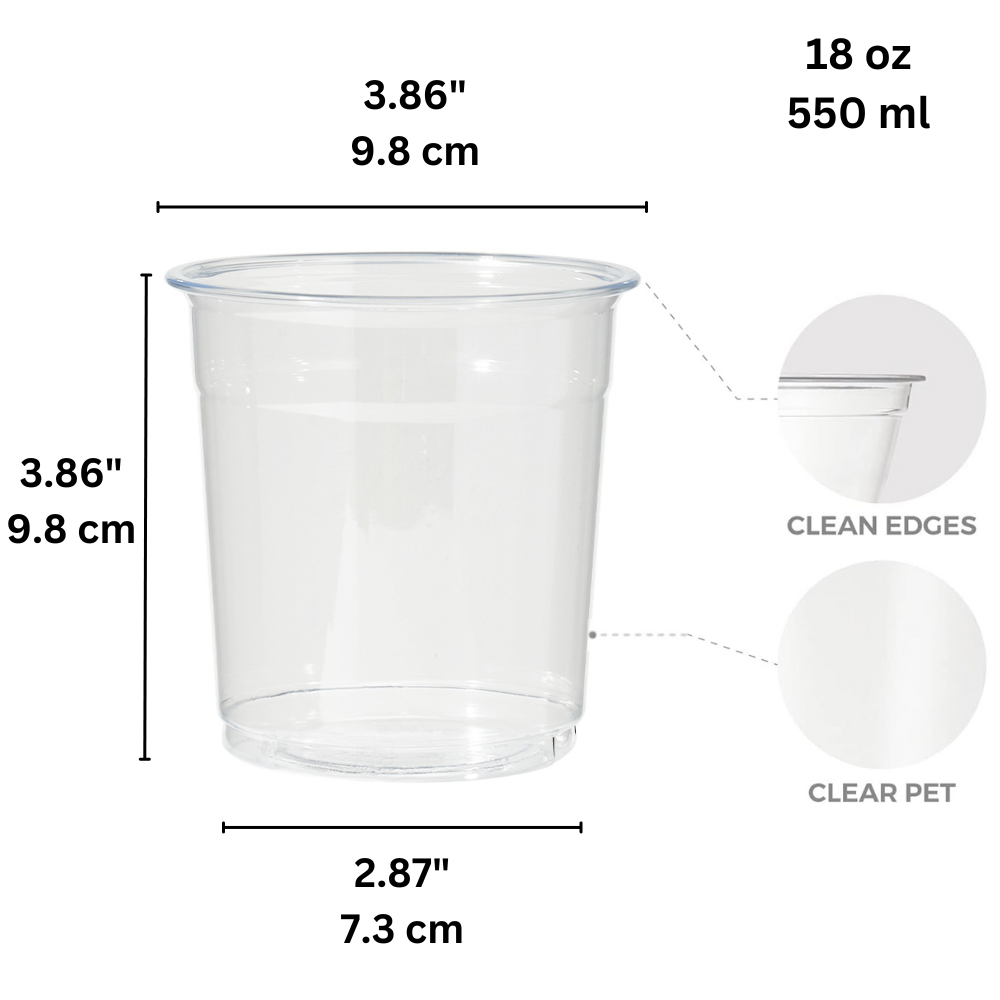 HD18 | 18oz Plastic PET Take Out Clear Cold Drink Cup - 1000 Pcs – HD ...