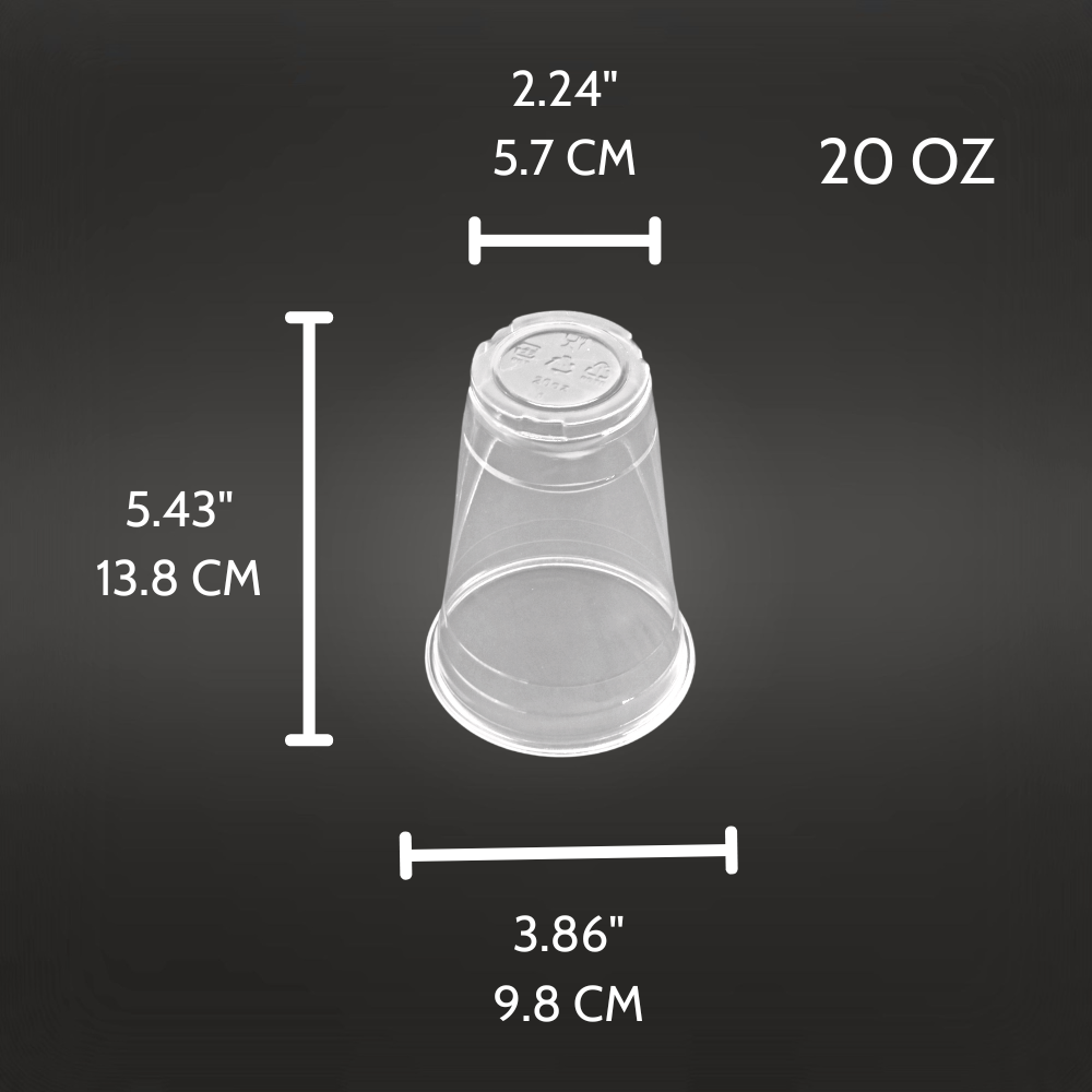 HD-20 | 20oz PET Clear Cold Drink Cup - Size