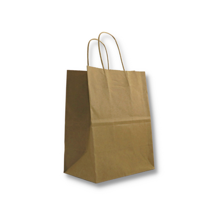 HD-8510 | 100% Recycled Paper Kraft Bag W/ Twisted Handle | 8.3x5.25x10.25" - 200 Pcs