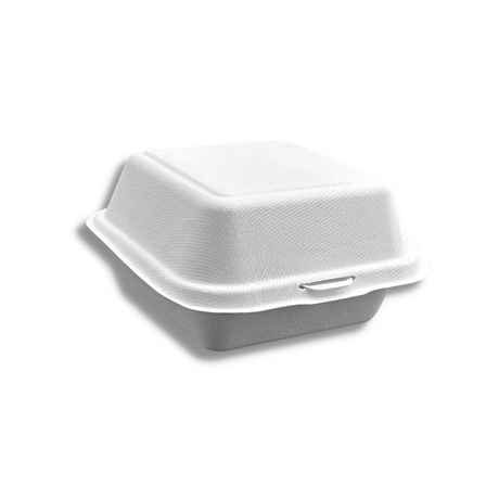 HD-CCS6-1 | Eco-friendly Sugarcane Square Clamshell Food Container | 6x6x3" - 500 Pcs