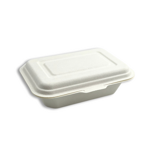 HD-CCS600 | Sugarcane Rectangular Clamshell Food Container | 6.89x4.65x2.17