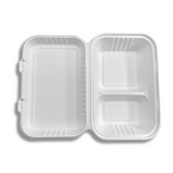 HD-CCS96-2 | Eco-friendly Sugarcane Hinged Food Container |  9.8x6.5x2.4" - 250 Pcs-inside
