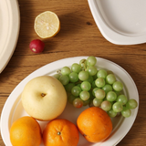 HD-COP12 | 12" Sugarcane White Oval Plate - - with fruits