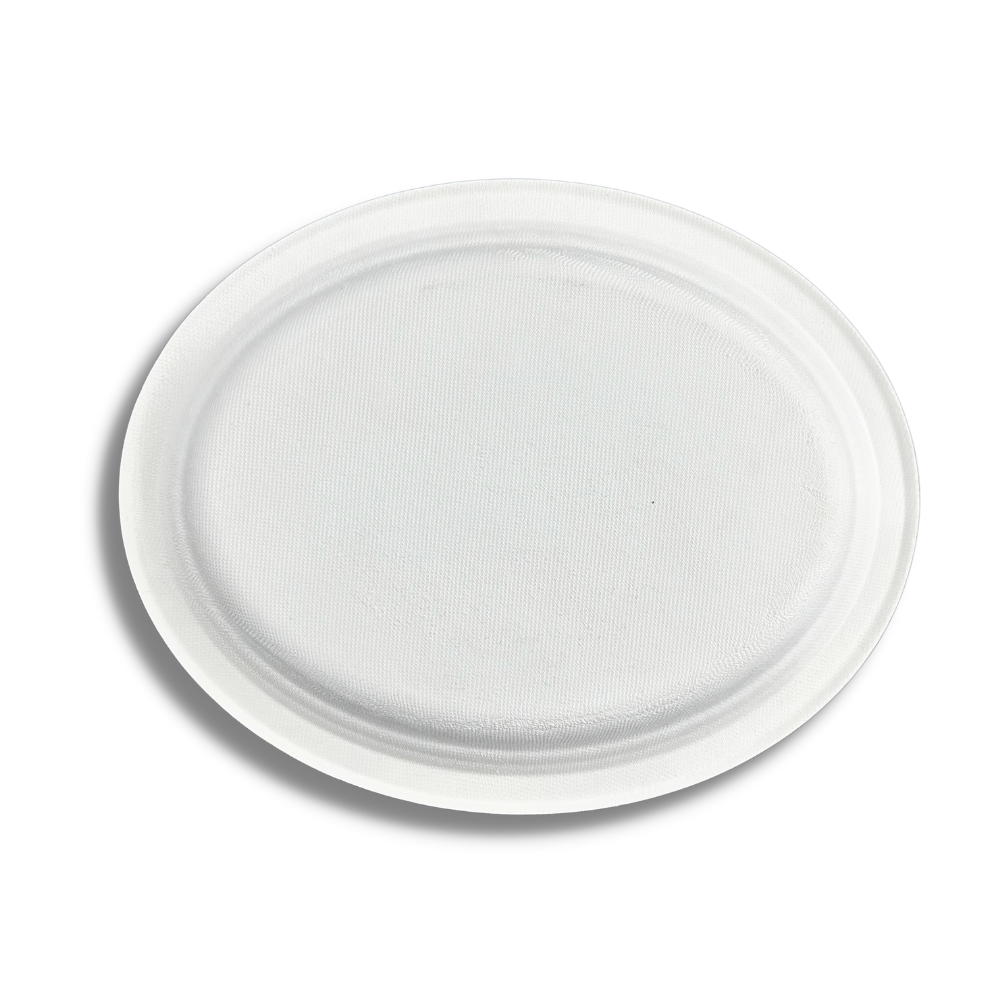 HD-COP12 | 12" Sugarcane White Oval Plate - 500 Pcs