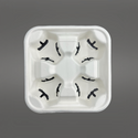 HD-CSC-C4 | Eco-friendly White Paper 4 Cup Tray Holder - 400 pcs-top