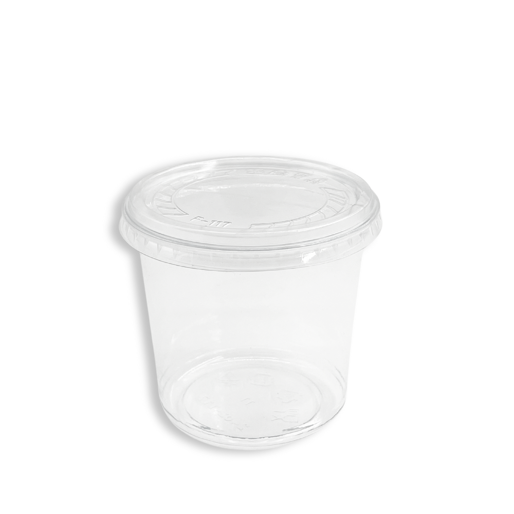 HD 117mm PET Flat Lid | Fit HD 8/12/16/24/32oz Round Salad Container - on 24oz
