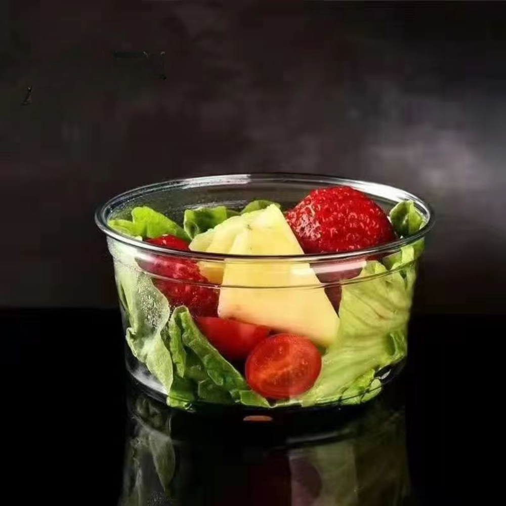HD 12oz PET Clear Round Salad Container Dessert Cup 117mm Top-500 Pcs ...