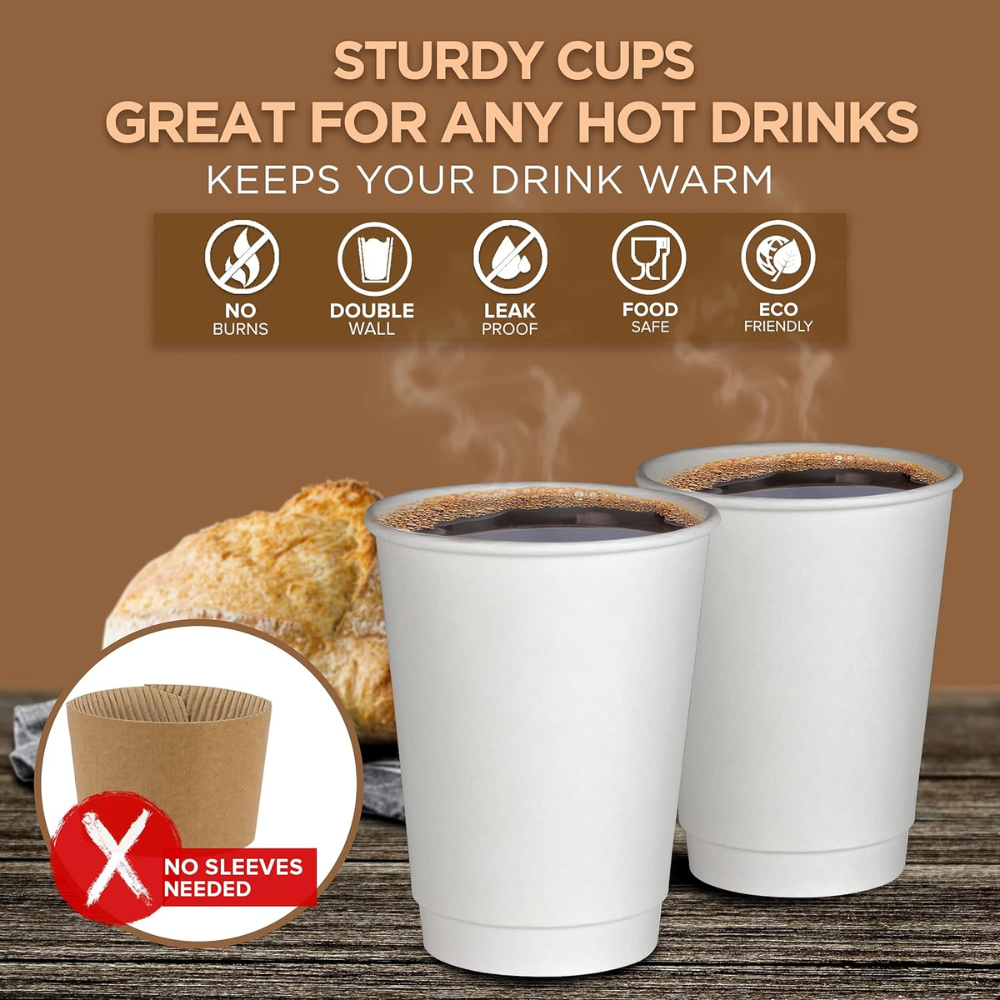 HD 12oz White Double Wall Paper Cup - strength