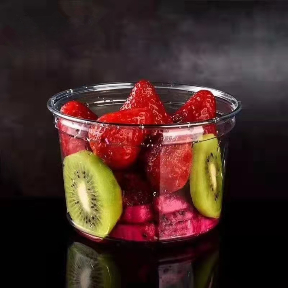 HD 16oz PET Clear Round Salad Container Dessert Cup 117mm Top-500 Pcs ...