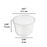HD 16oz PET Clear Round Salad Container Dessert Cup | 117mm Top - Size