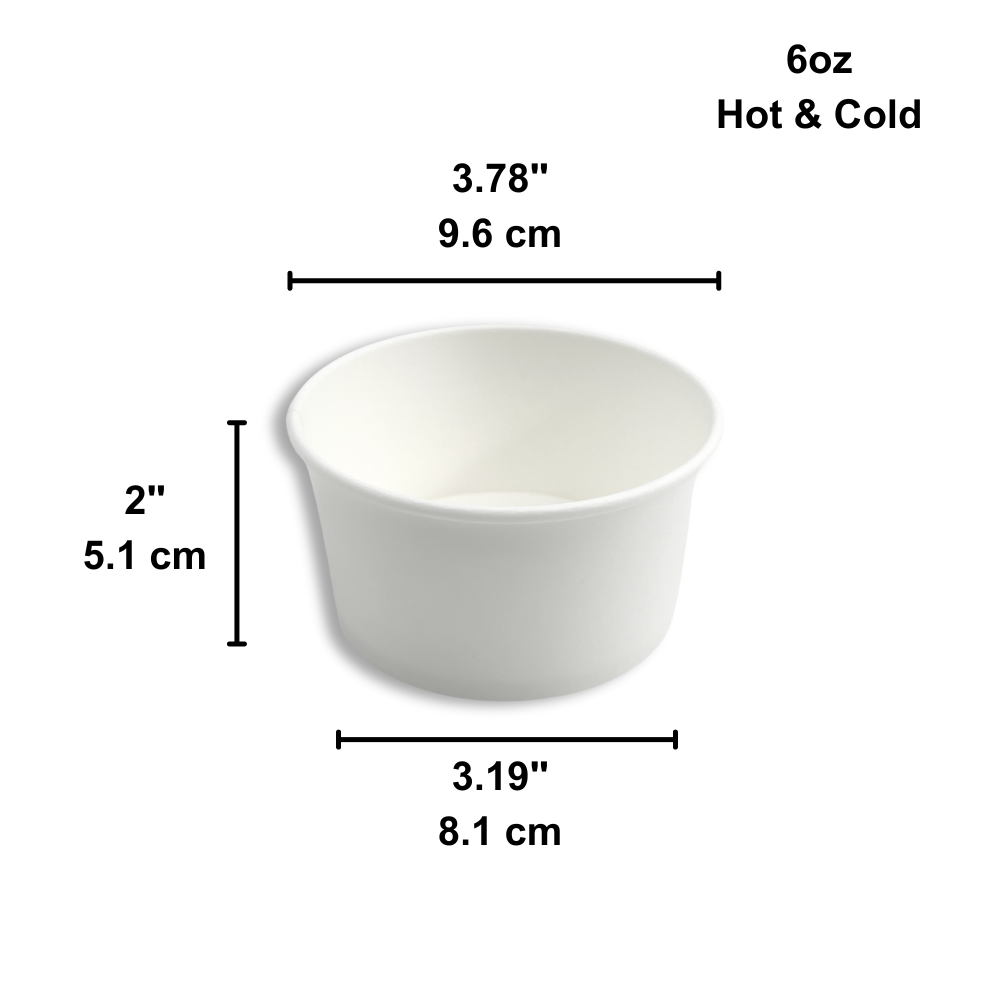 HD 6oz White Double Coating Paper Soup Cup | 96mm Top - 1000 Pcs – HD ...
