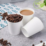 HD 8oz White Single Wall Paper Cup | 90mm Top - with drink