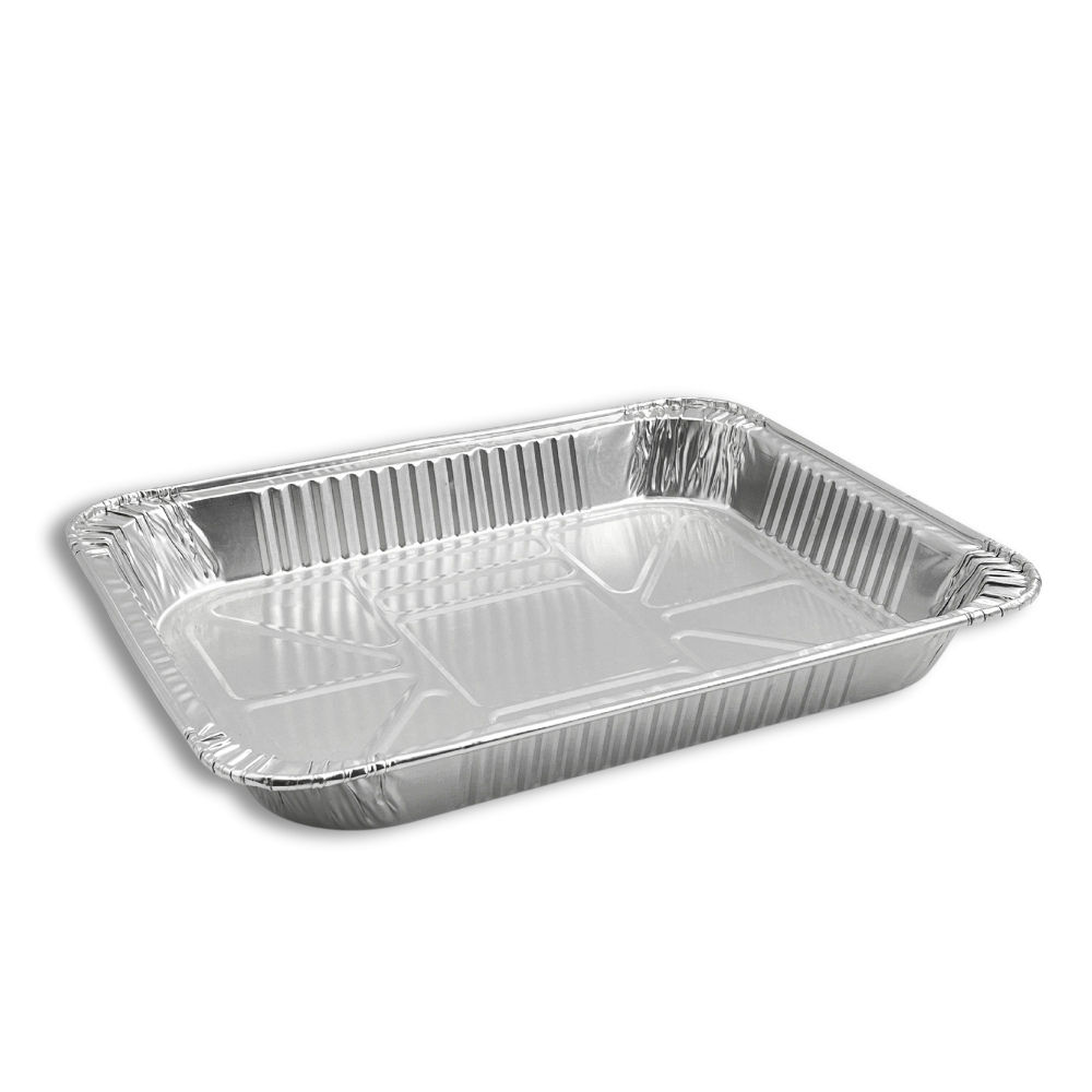 Metal Shallow Rectangular Containers HD Half Size Steam Table Shallow Rectangular Aluminum Foil Container ...