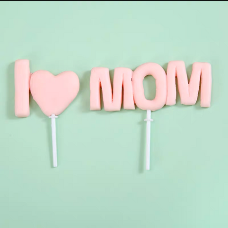 Mother's Day Pink I Love MOM Decoration - 1 Pcs-front