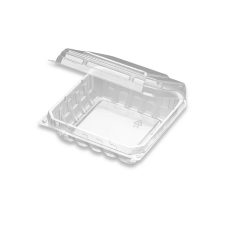 J027  Clear Square Hinged Container  5x5x1.77 - 500 Pcs