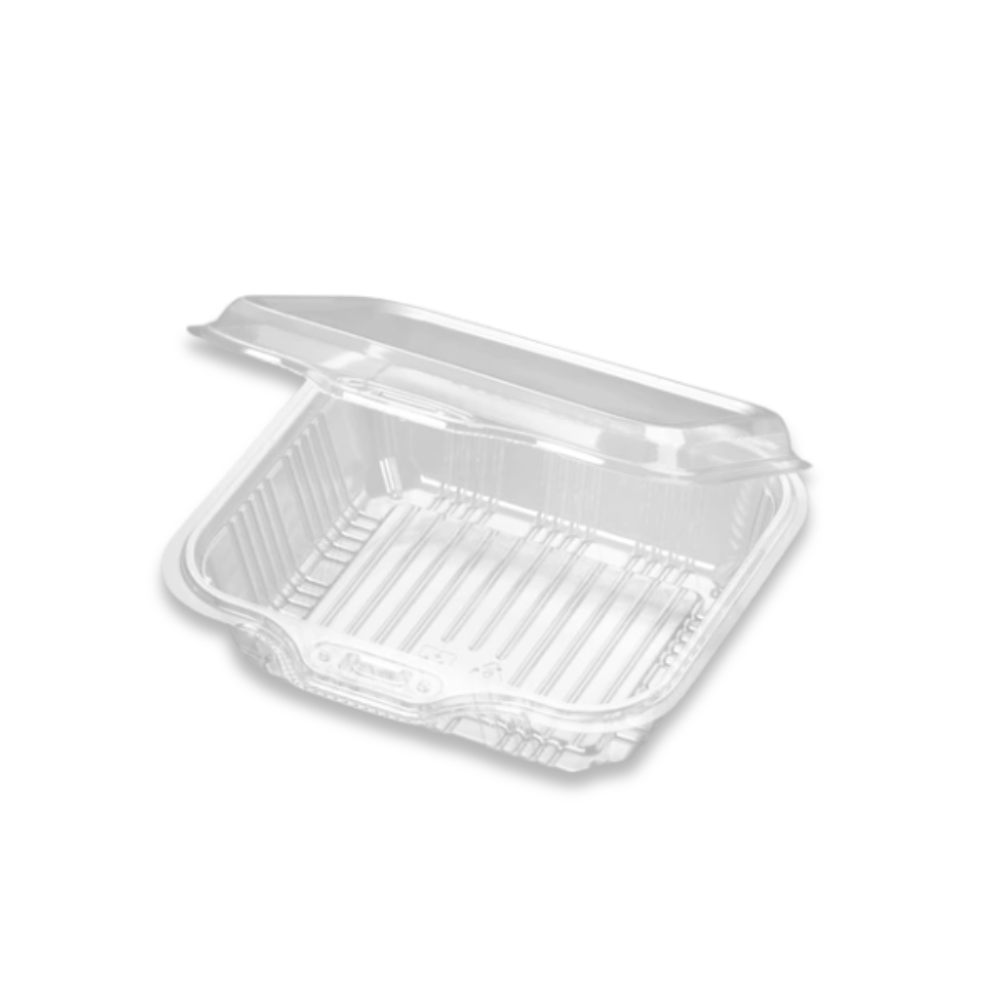 J041 Clear Rectangular Hinged Container  7x6.6x2.2 - 500 Pcs