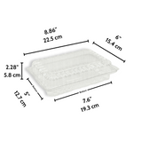 J044 | Clear Rectangular Hinged Container | 8.86x6x2.28" - size