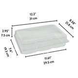 J051 | Clear Rectangular Hinged Container | 12.2x8.58x2.95" -size