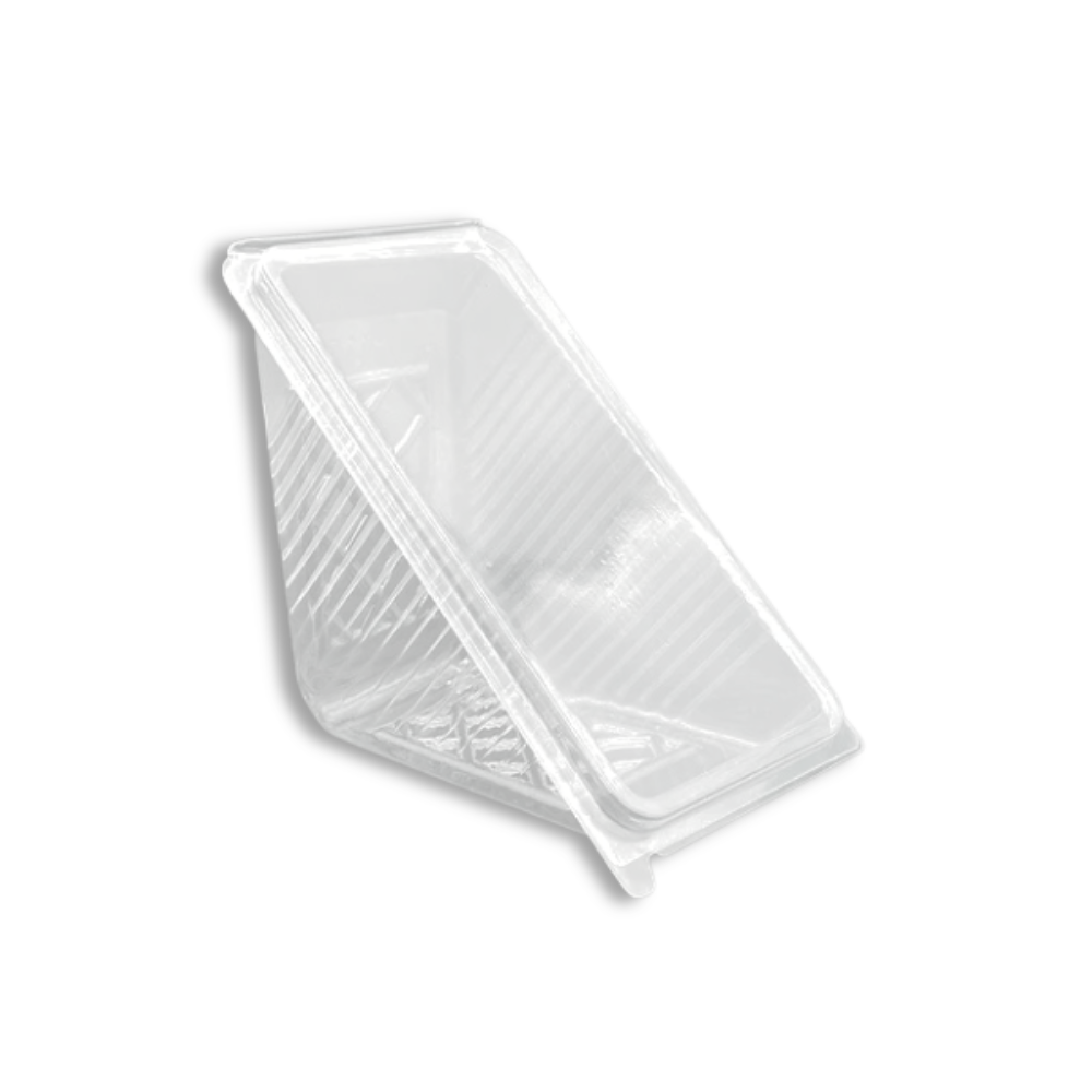 J106 PET  Clear Triangular Hinged Sandwich Container  6.6x3.54x3.35 - 500 Pcs