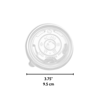 JC95 | 95mm PP Clear Round Lid | Fit 250P Bowl/PPC-500/PPC-750 (Lid Only) - 1000 Pcs