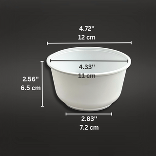 JY-500 | 16oz Microwaveable PP White Round Bowl (Base Only) - size