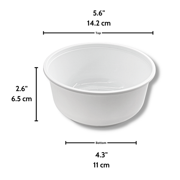JY-700 | 24oz Microwaveable PP White Round Bowl (Base Only) - size