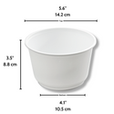 JY-999 | 34oz Microwaveable PP White Bowl (Base Only) - size