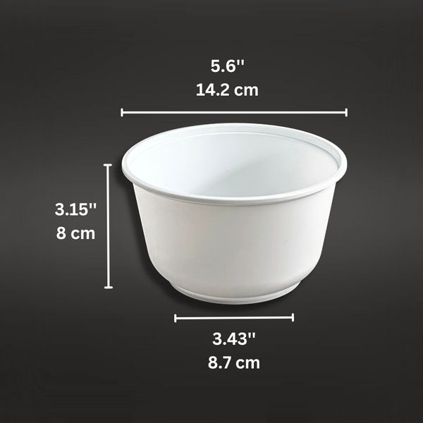 JY850 | 28oz Microwaveable PP White Round Bowl (Base Only) - size