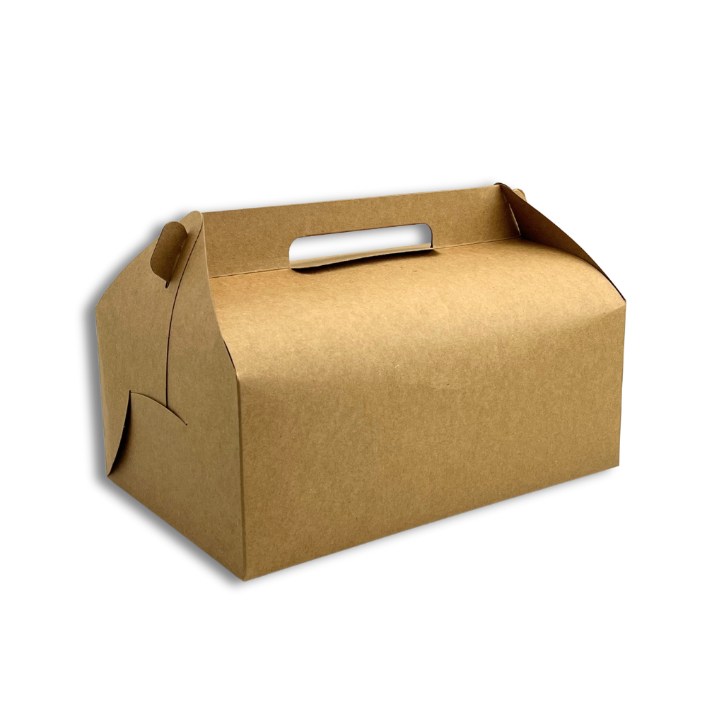 Kraft Cake Paper Box Pastry Box W/ Handle | 11.25x7.25x4.5