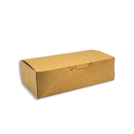 Kraft Fried Chicken Foldable Rectangular Paper Box | 9.3x5x2.8" - 200 Pcs