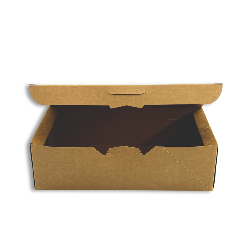 Rectangle Paper Boxes Kraft Fried Chicken Foldable Rectangular Paper Box 9.3x5x2.8