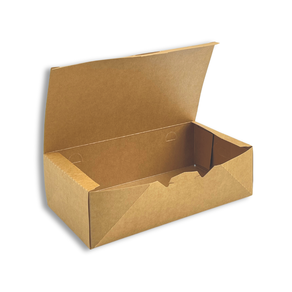 Rectangle Paper Boxes Kraft Fried Chicken Foldable Rectangular Paper Box 9.3x5x2.8