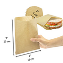 MCN320312 Eco-Friendly Kraft Gusseted Greaseproof Paper Sandwich Bags  6x2x9” -Size