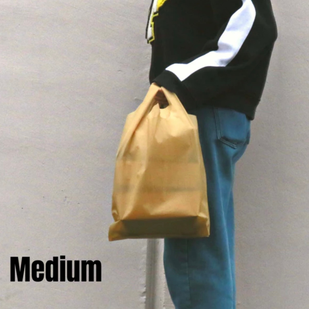 Medium Reusable Brown Non-Woven T-Shirt Bag | 10x6.5x20"-with people