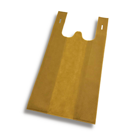 Medium Reusable Brown Non-Woven T-Shirt Bag | 10x6.5x20"