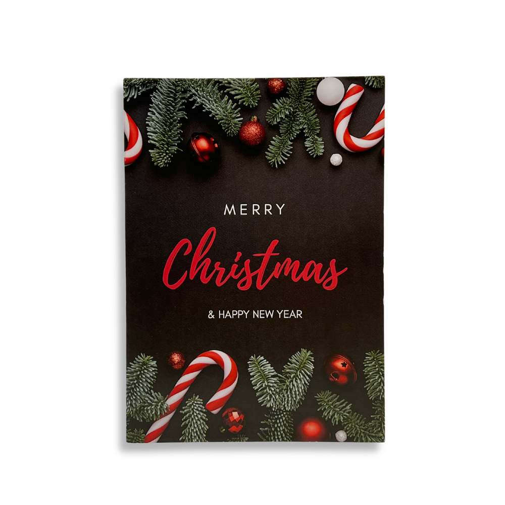 Merry Christmas & Happy New Year Card | 7x5" - 5 Pcs