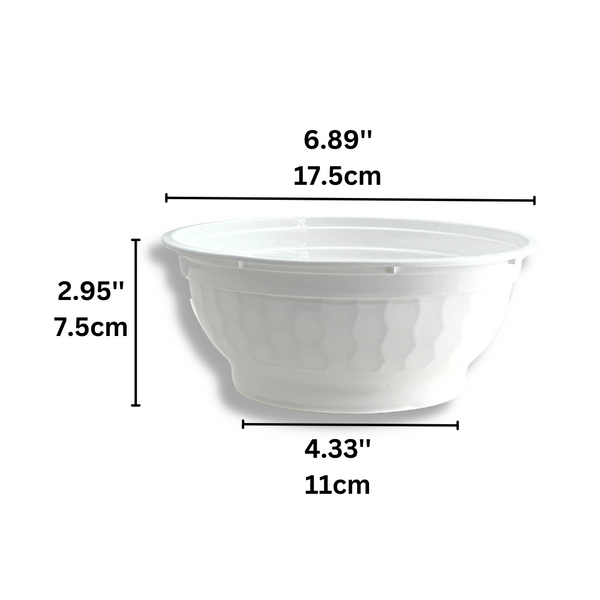 NB36W | 36oz Microwaveable PP White Bowl (Base Only)-size