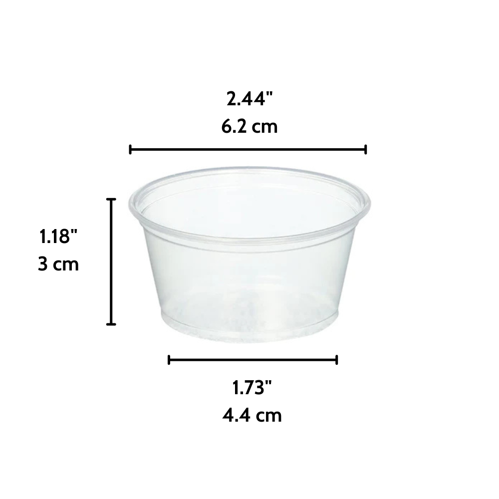 OCY 2oz Clear Sauce Cup (Base Only) - 2500 Pcs