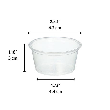 OCY 2oz PP Clear Sauce Cup (Base Only) - 2500 Pcs