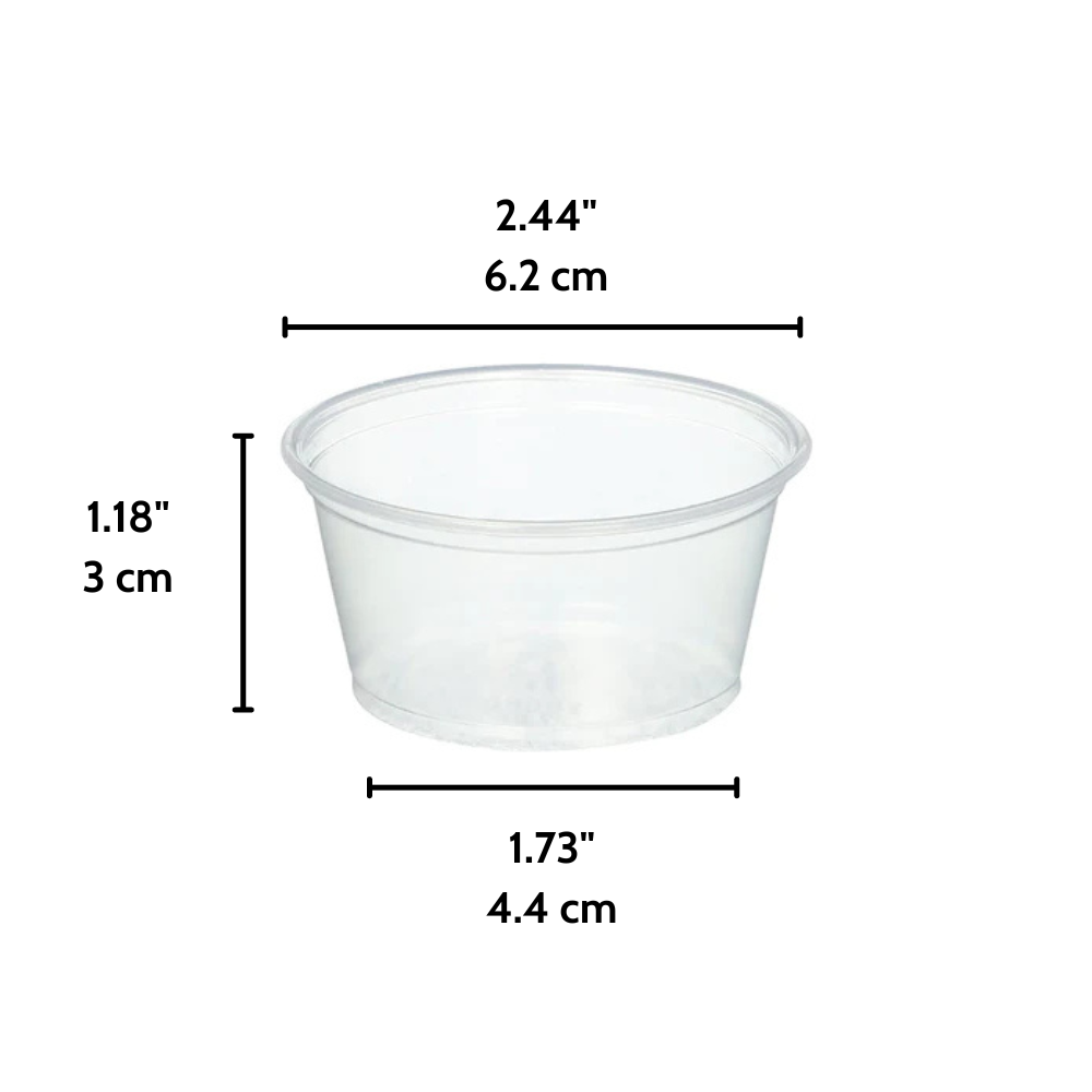Pvc Base Cup XT 2oz PP Clear Sauce Cup Portion Cup | 62mm Top (Base Only)-2500 Pcs ...