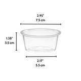 OCY 3.25oz Clear Sauce Cup (Base Only) - 2500 Pcs
