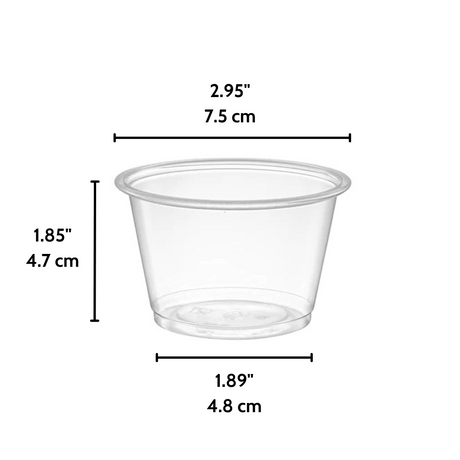 OCY 4oz PP Clear Sauce Cup (Base Only) - 2500 Pcs