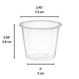 OCY 5.5oz Clear Sauce Cup (Base Only) - 2500 Pcs