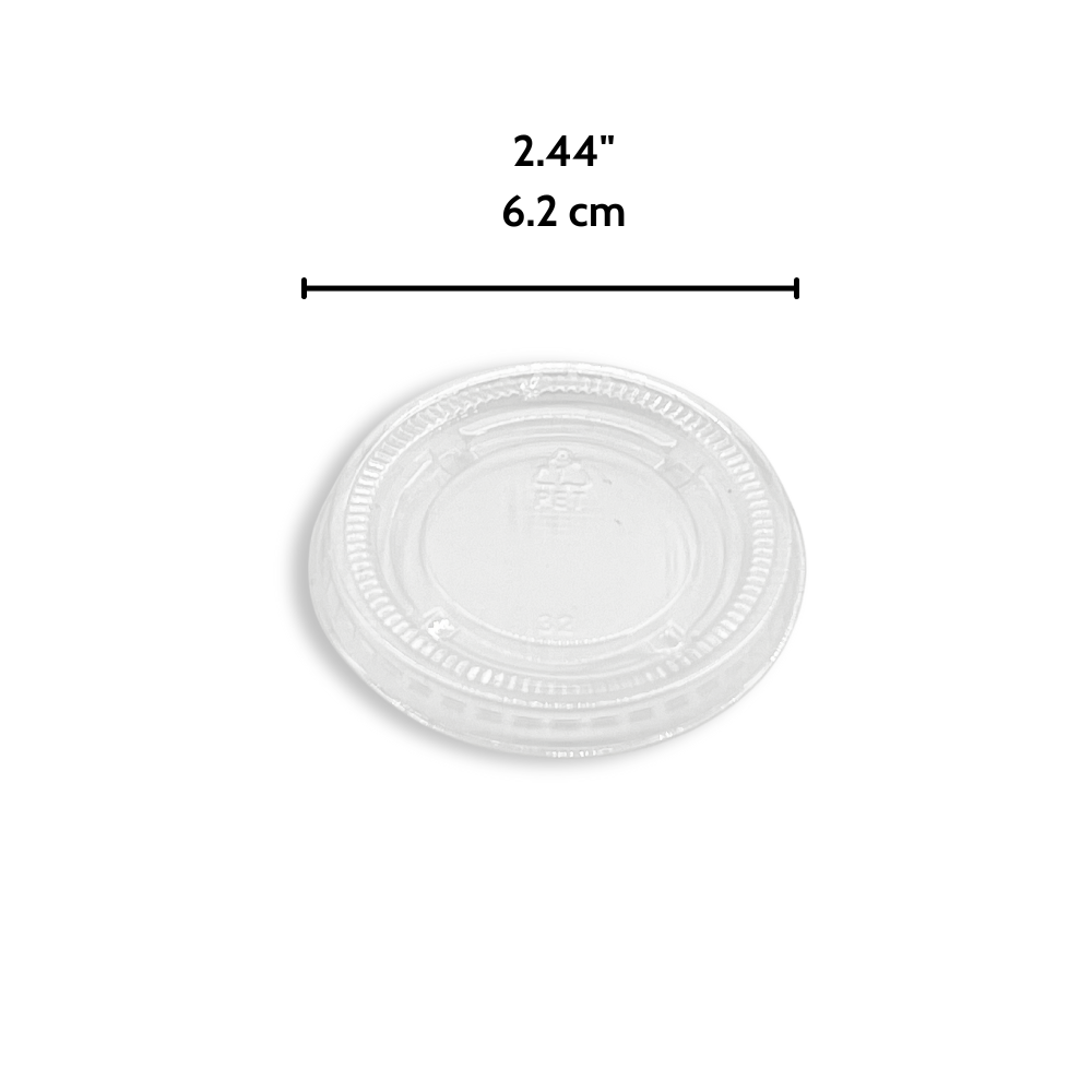 XT 62mm PET Sauce Lid | Fit 1.5/2/2.5oz PP Sauce Cup (Lid Only) - 2500 Pcs