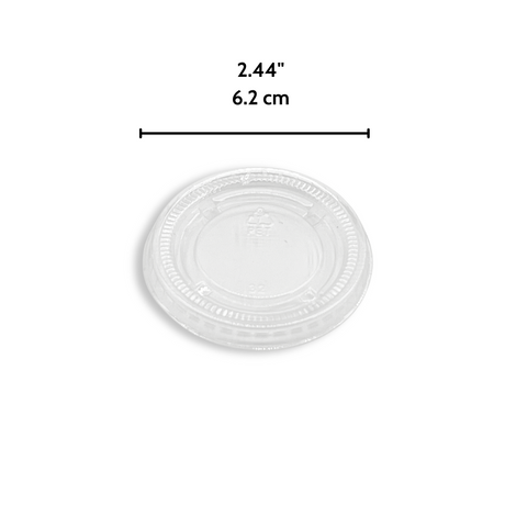 XT 62mm PET Sauce Lid | Fit 1.5/2/2.5oz PP Sauce Cup (Lid Only) - 2500 Pcs