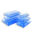 PET Blue Sushi Tray W/ Clear Lid-all size