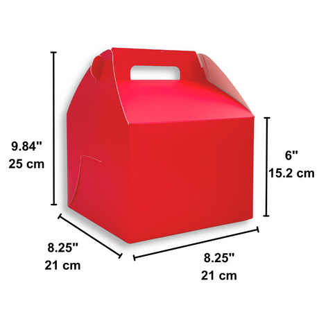 Pink Cake Paper Box W/ Handle | 8.25x8.25x6" - size